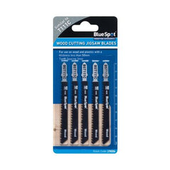 BLUE SPOT TOOLS 5 PCE HCS QUICK CUT JIGSAW BLADES FOR WOOD (8 TPI)