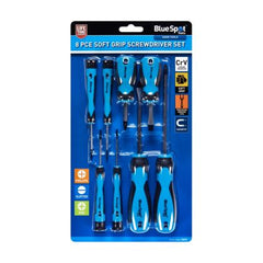 BLUE SPOT TOOLS 8PCE SOFT GRIP SCREWDRIVER SET