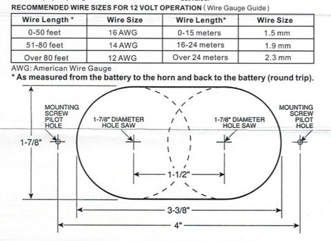 Electric Drop-In Hidden Horn, 12V, 110dB.