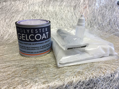 White Gelcoat Filler Kit 250g - Crystal White Gelcoat, Glass Sphere Filler Powder, Hardener, and Syringe