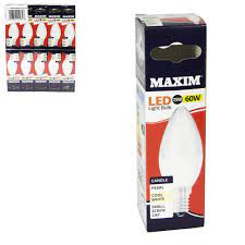 Maxim LED 7.5w 60W Light Bulb Candle, Small Screw Cap