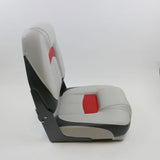 Premium High Back Qualifier Boat Seat – Grey/Charcoal/Red Style