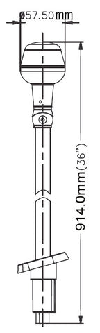 All Round LED Stern Light, Removable Base