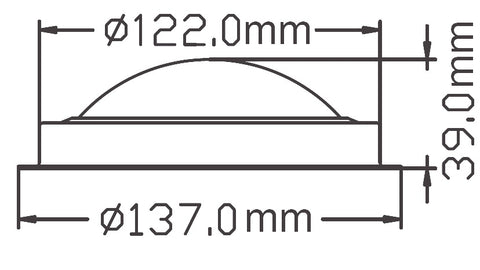 LED Dome Light Stainless Steel, with integral switch, 137mm (Dia.)