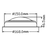 LED Dome Light Stainless Steel, with integral switch, 168mm (Dia.)