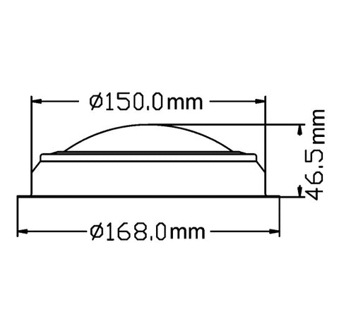 LED Dome Light Stainless Steel, with integral switch, 168mm (Dia.)