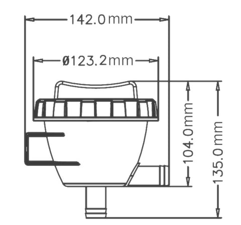 Cooling Water Strainer, 0.5L Capacity, Fits 16mm Hose