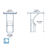 Heavy Duty T-Top Canopy for Centre Console. Black