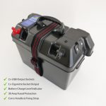 Trolling Motor Battery Power Box, 12V output, USB and Lighter socket