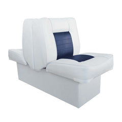 Back-to-Back Lounge Boat Seat, White and Blue