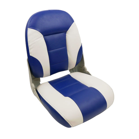 Cruistyle High Back Boat Seat, White Blue