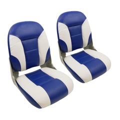 Cruistyle High Back Boat Seat, White Blue