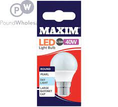 Maxim LED Light Bulb 5.5w 40w Round, Large Screw Cap