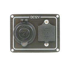 Cigarette Socket and Dual USB Power Panel, IP65 rated