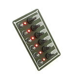 Switch Panel with Fuse and Toggle switch 6 Gang, 12V