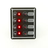 Switch Panel with Fuse and Toggle switch 4 Gang, 12V