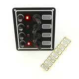 Switch Panel with Fuse and Toggle switch 4 Gang, 12V