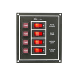 Switch Panel with Fuse and Rocker Switch 4 Gang, 12V