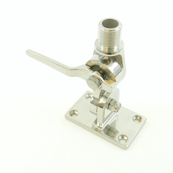 Adjustable Stainless Steel VHF Antenna Base ? Surface Mount 4 Way Swivel