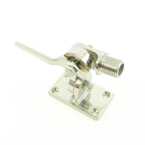 Adjustable Stainless Steel VHF Antenna Base ? Surface Mount 4 Way Swivel