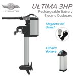 HASWING Ultima 3HP Electric Outboard, with Integrated Lithium Battery, 76cm Long shaft