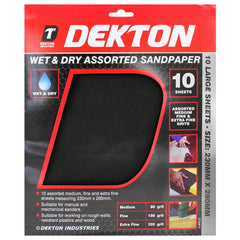 Dekton Wet & Dry Assorted Sandpaper 10 Sheets